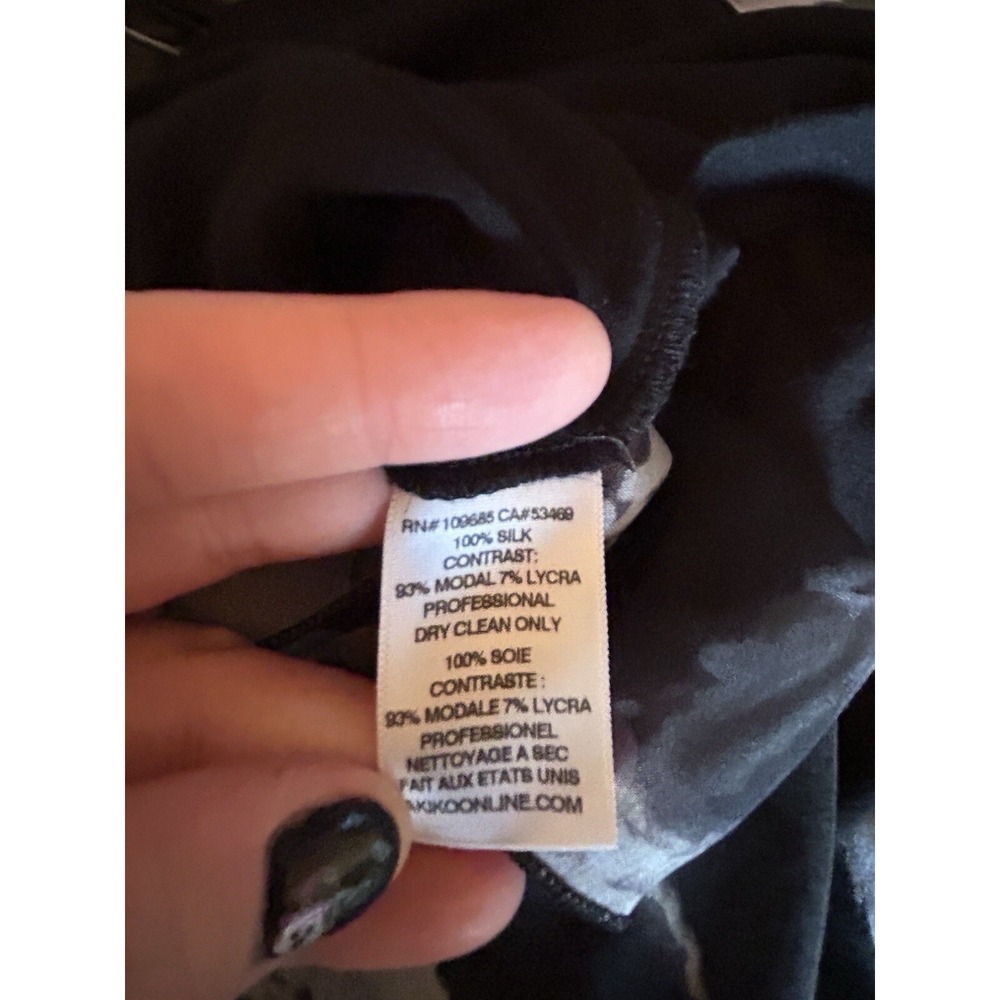 Akiko Silk Black Gray Fairy Goth Flowy Dress Size S Cinch‎ Waist Mini - Picture 9 of 9